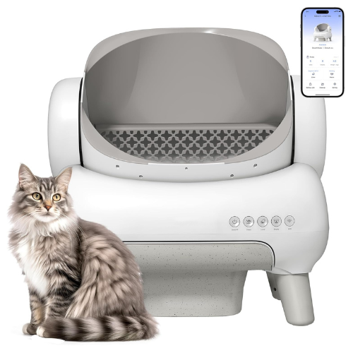Open-Top Self-Cleaning Cat Litter Box