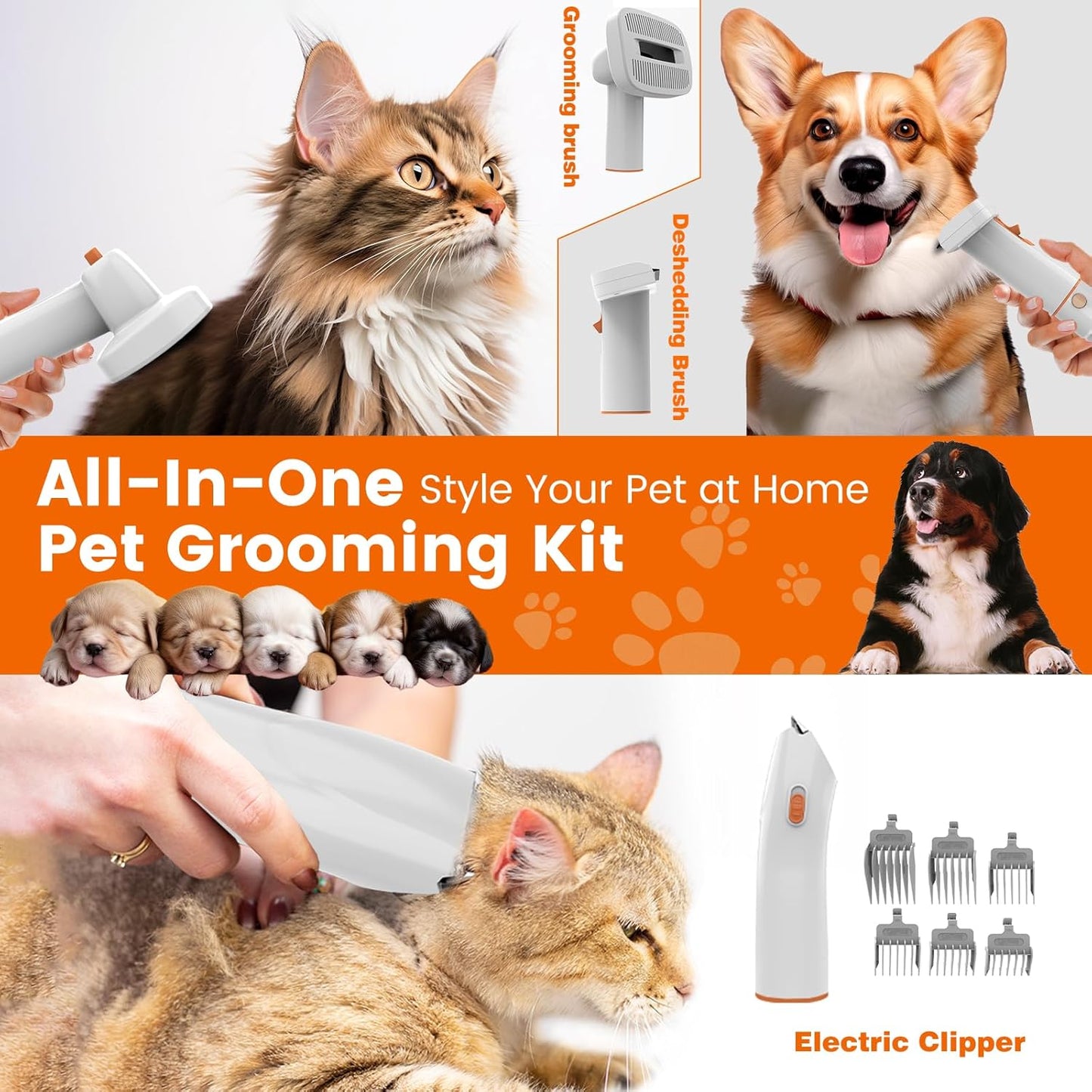Dog Grooming Kit with Pet Clippers