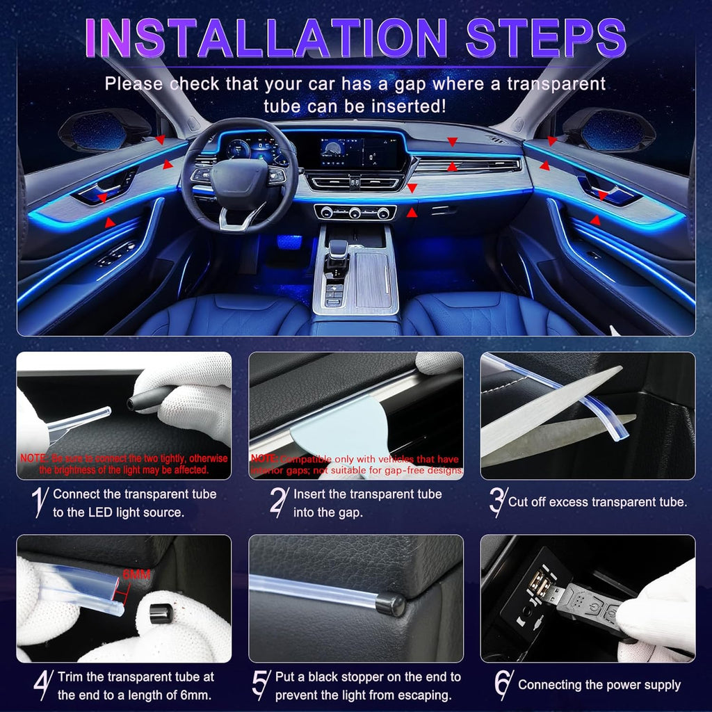 Smart LED Car Lights Interior with USB Port