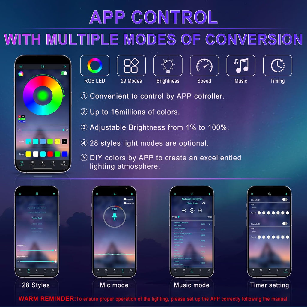 Smart LED Car Lights Interior with USB Port