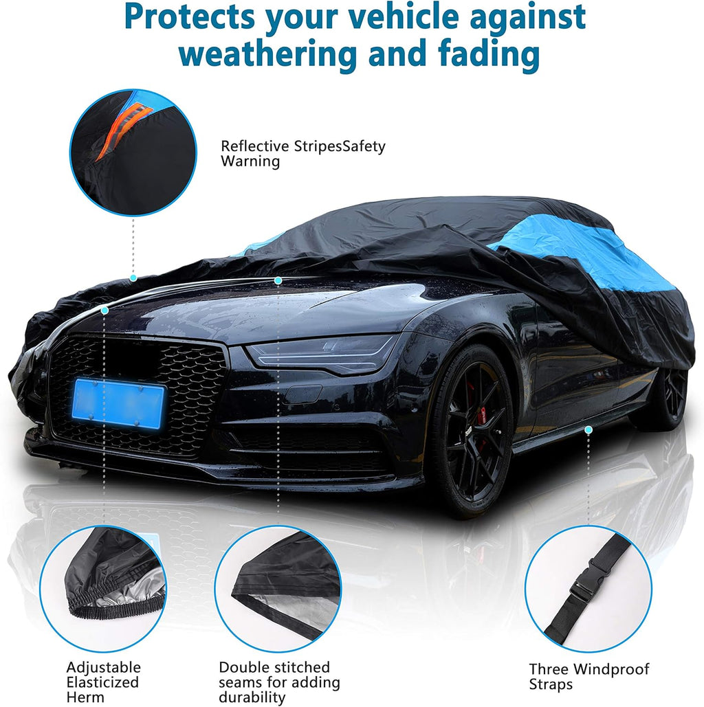 Waterproof Car Cover All Weather Snowproof UV Protection Windproof Outdoor Full car Cover
