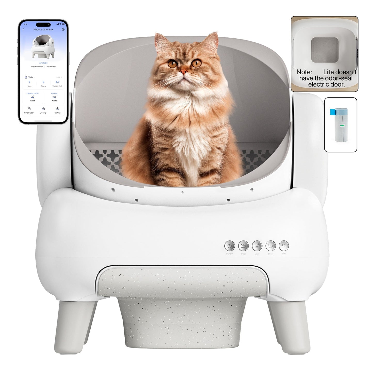 Open-Top Self-Cleaning Cat Litter Box